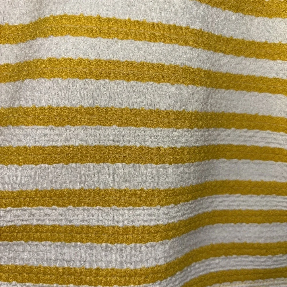 Loft Outlet Size XL Women's Yellow Cream Striped Ruffle Shoulder Tank Blouse